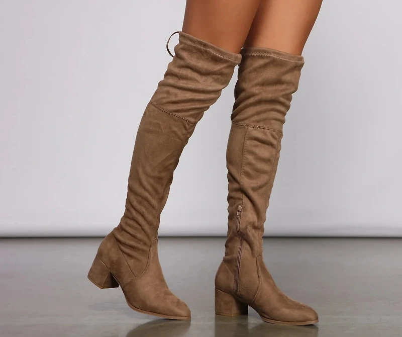 Stylish Must-Have Over The Knee Block Heel Boots