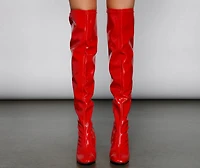 So Seductive Patent Leather Thigh-High Boots