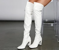 So Seductive Patent Leather Thigh-High Boots