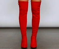 Chic Stunner Over The Knee Faux Suede Boots