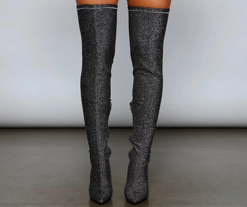 Bring The Shine Over Knee Boots