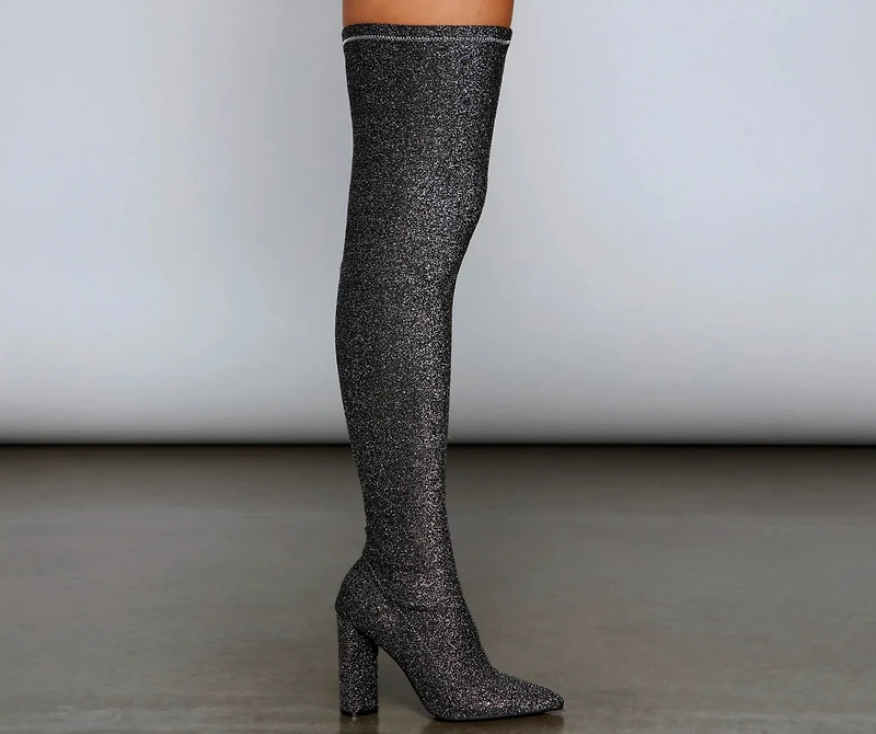 Bring The Shine Over Knee Boots