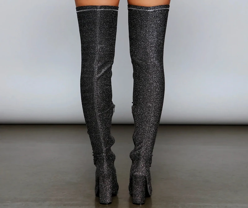 Bring The Shine Over Knee Boots