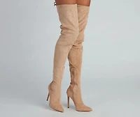 Raising The Bar Faux Suede Stiletto Boots