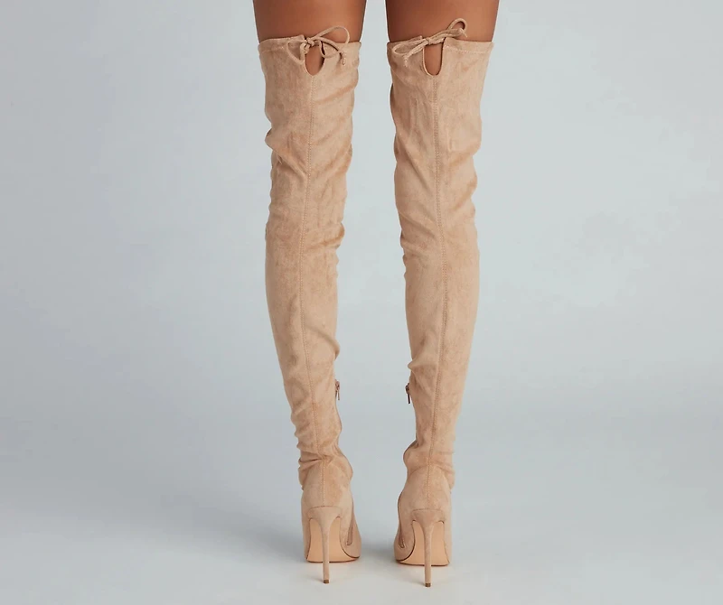 Raising The Bar Faux Suede Stiletto Boots