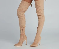 Raising The Bar Faux Suede Stiletto Boots