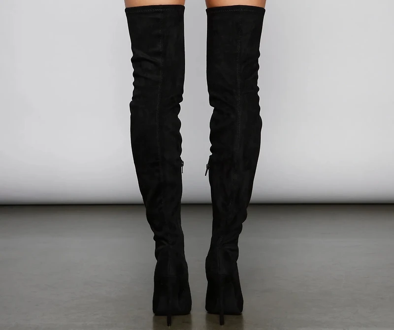 Over The Knee Faux Suede Stiletto Boots