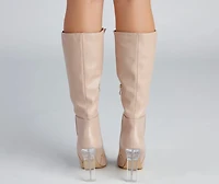 Clearly Chic Lucite Heel Boots
