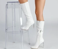 Clearly Chic Lucite Heel Boots