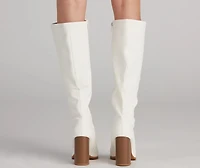 Level Up Faux Leather Under The Knee Boots