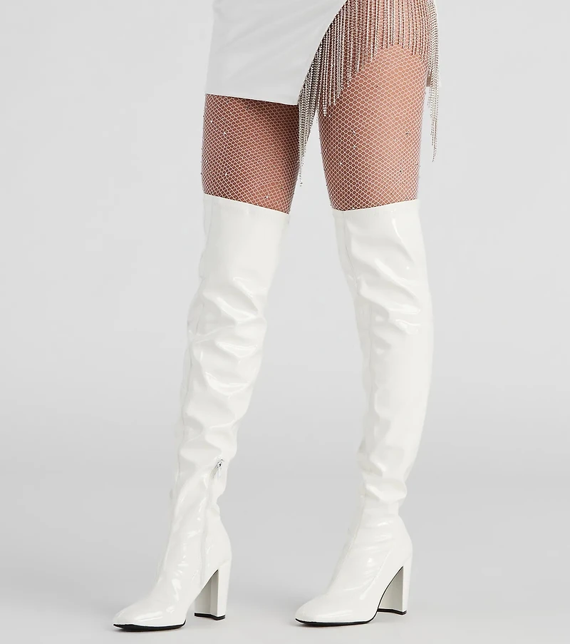 Sleek Vibes Only Thigh-High Boots