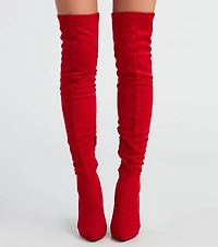 Sultry Lace-Up Thigh-High Boots