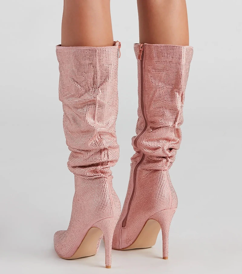 Shine Slouch Stiletto Boots
