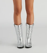Major Glam Metallic Cowboy Boots
