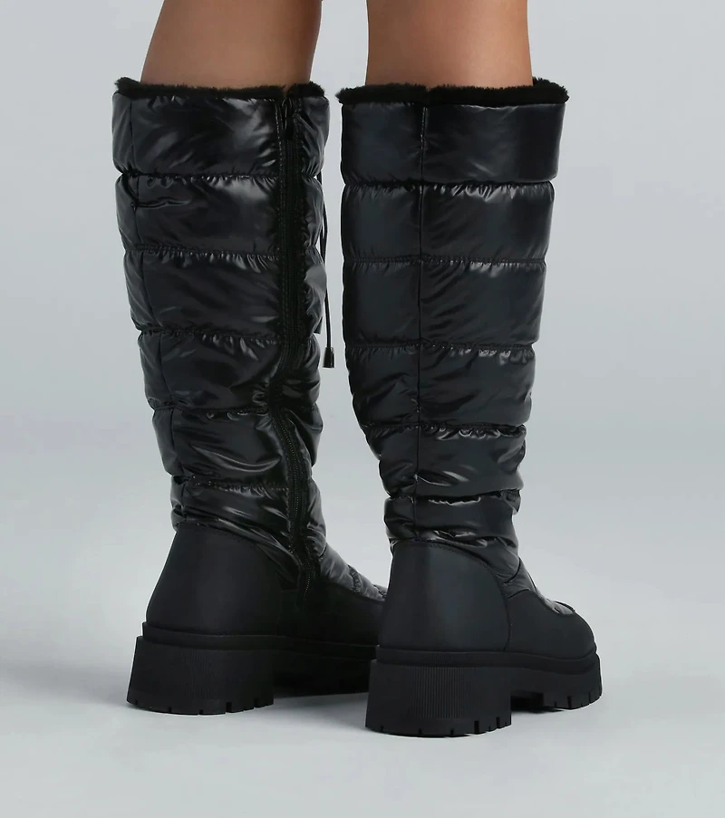 Keep Up With Me Puffer Under-The-Knee Boots
