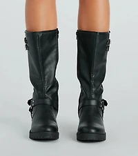 Stepped Out Style Buckle Detail Lug Boots