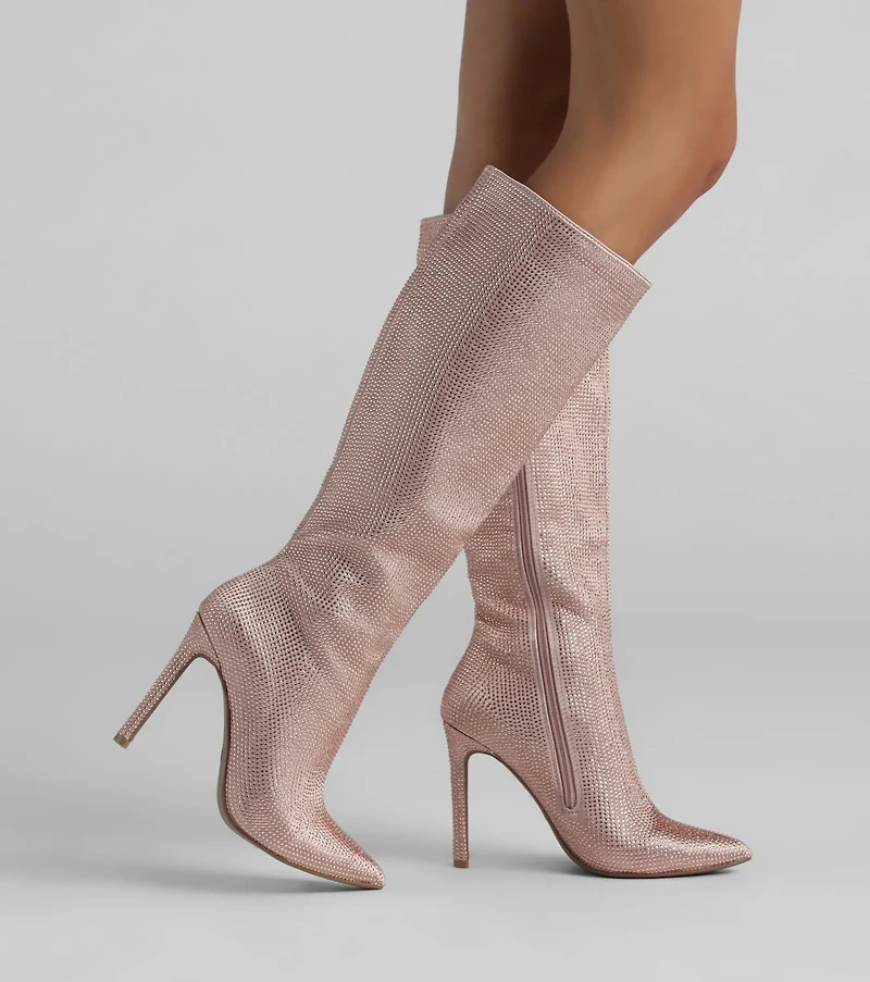 Let Your Sparkle Shine Under-The-Knee Boots