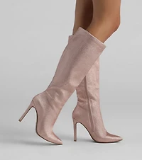 Let Your Sparkle Shine Under-The-Knee Boots
