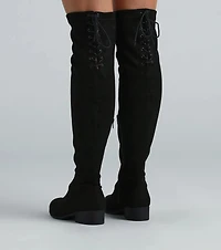 Love Lace-Up Knee High Boots