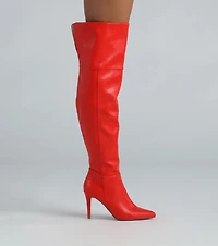 Dare To Be Bold Faux Leather Over-The-Knee Boots