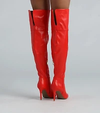 Dare To Be Bold Faux Leather Over-The-Knee Boots