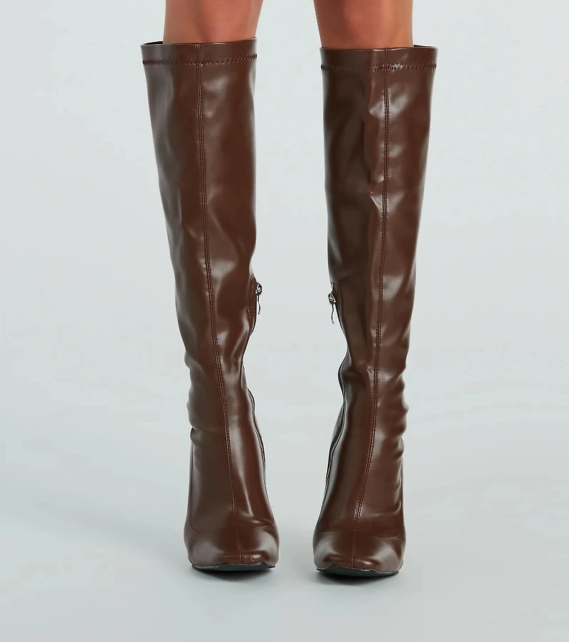 Perfect Day Faux Leather Under-The-Knee Boots