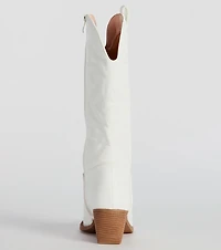 What A Beaut Faux Leather Cowboy Boots