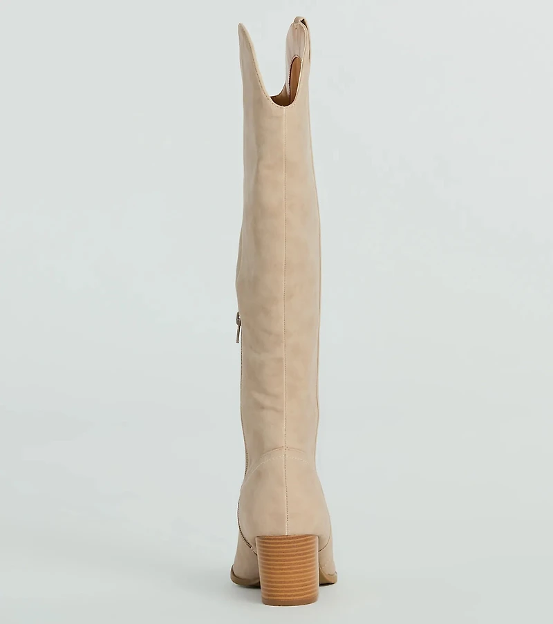 Kick Up The Dust Knee High Suede Western Boots