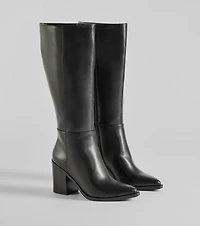 High Fashion Under-The-Knee Faux Leather Boots