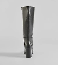 High Fashion Under-The-Knee Faux Leather Boots