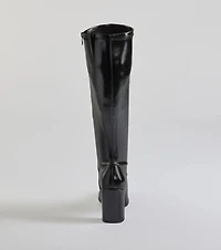 Sleek Strut Faux Leather Under-The-Knee Boots