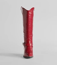 Desert Sun Western Buckle Under-The-Knee Boots