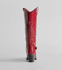 Desert Sun Western Buckle Under-The-Knee Boots