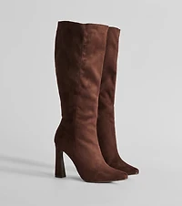 Chic Element Faux Suede Under-The-Knee Boots