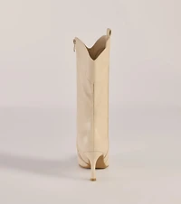 Sleek Stride Faux Leather Stiletto Western Boots