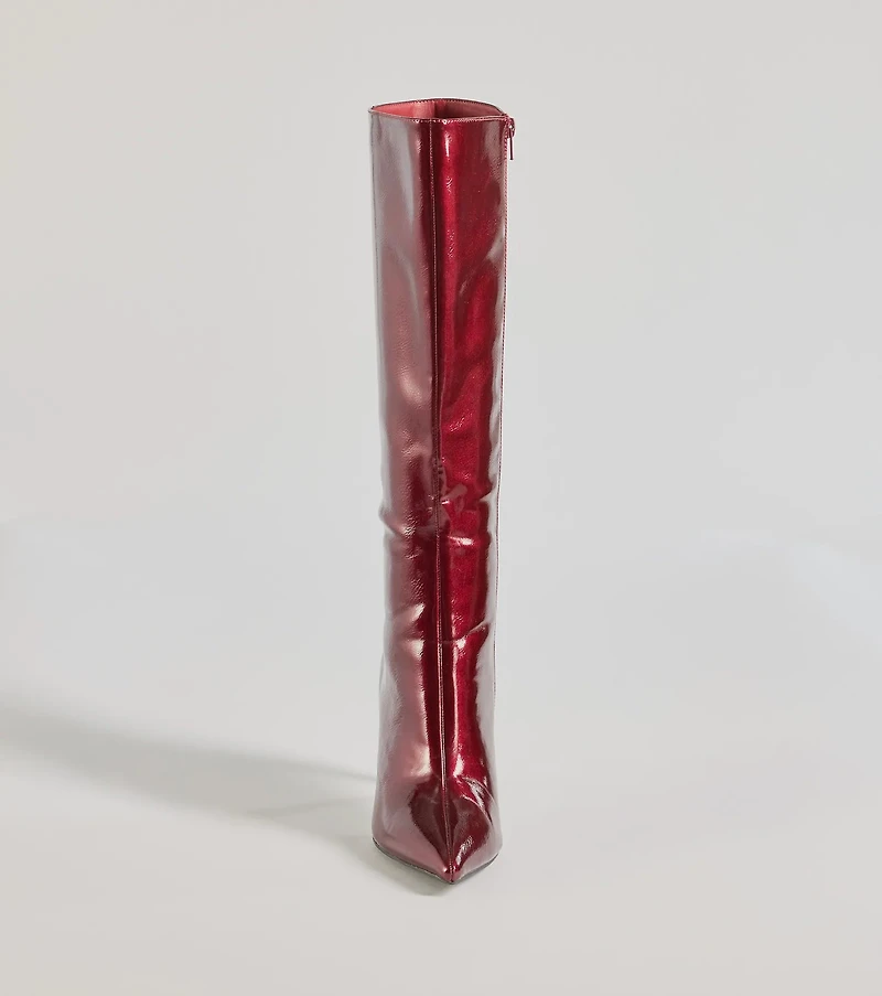 Elevated Glam Under-The-Knee Stiletto Boots
