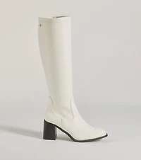 Bold Strut Faux Leather Under-The-Knee Boots