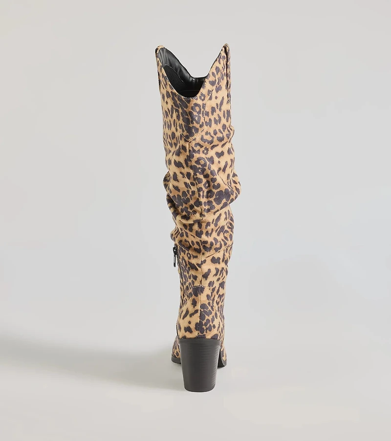 Strut Style Slouched Under-The-Knee Boots