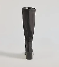 Here To Slay Under-The-Knee Block Heel Boots