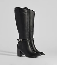 Strut The Streets Under-The-Knee Faux Leather Boots