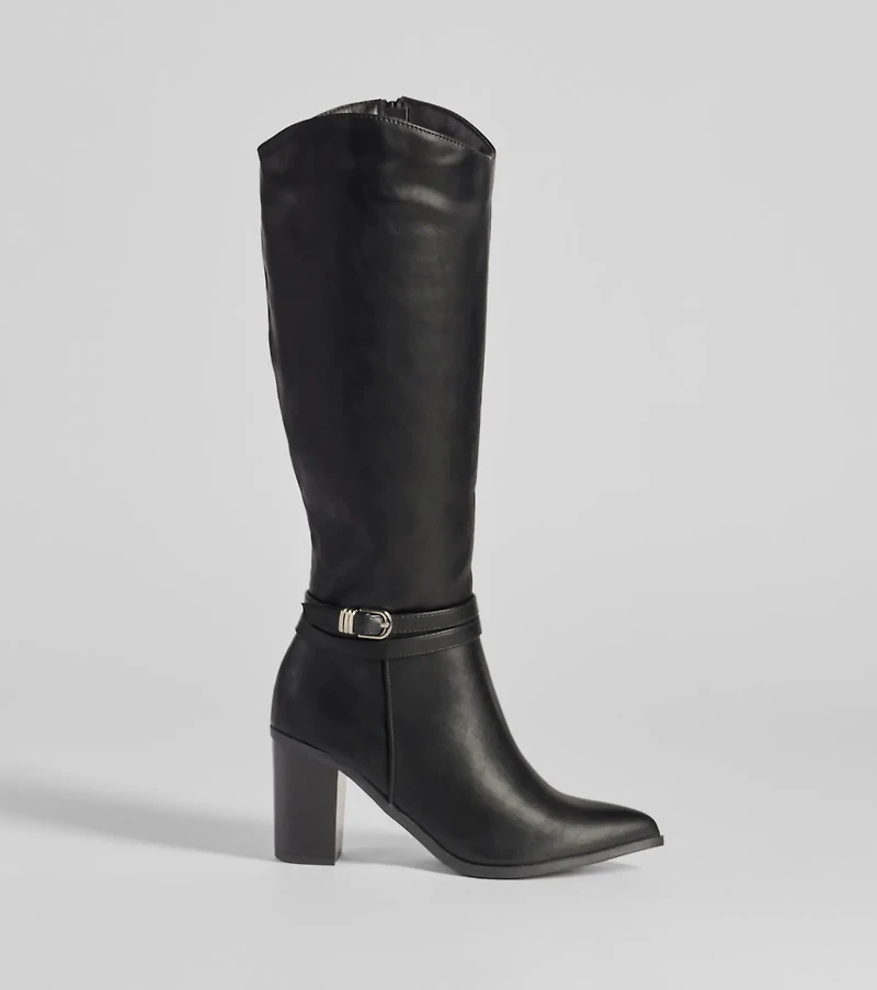 Strut The Streets Under-The-Knee Faux Leather Boots