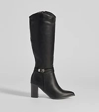 Strut The Streets Under-The-Knee Faux Leather Boots