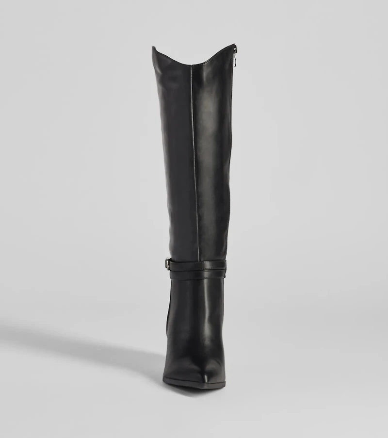 Strut The Streets Under-The-Knee Faux Leather Boots