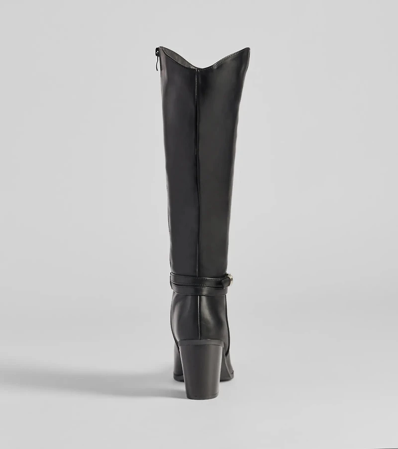 Strut The Streets Under-The-Knee Faux Leather Boots