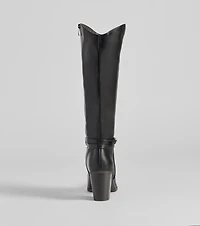 Strut The Streets Under-The-Knee Faux Leather Boots