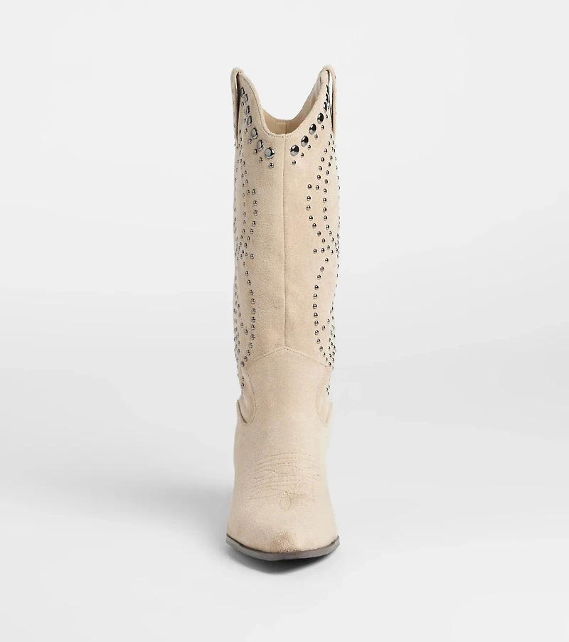 Moving Along Studded Cowboy Boots