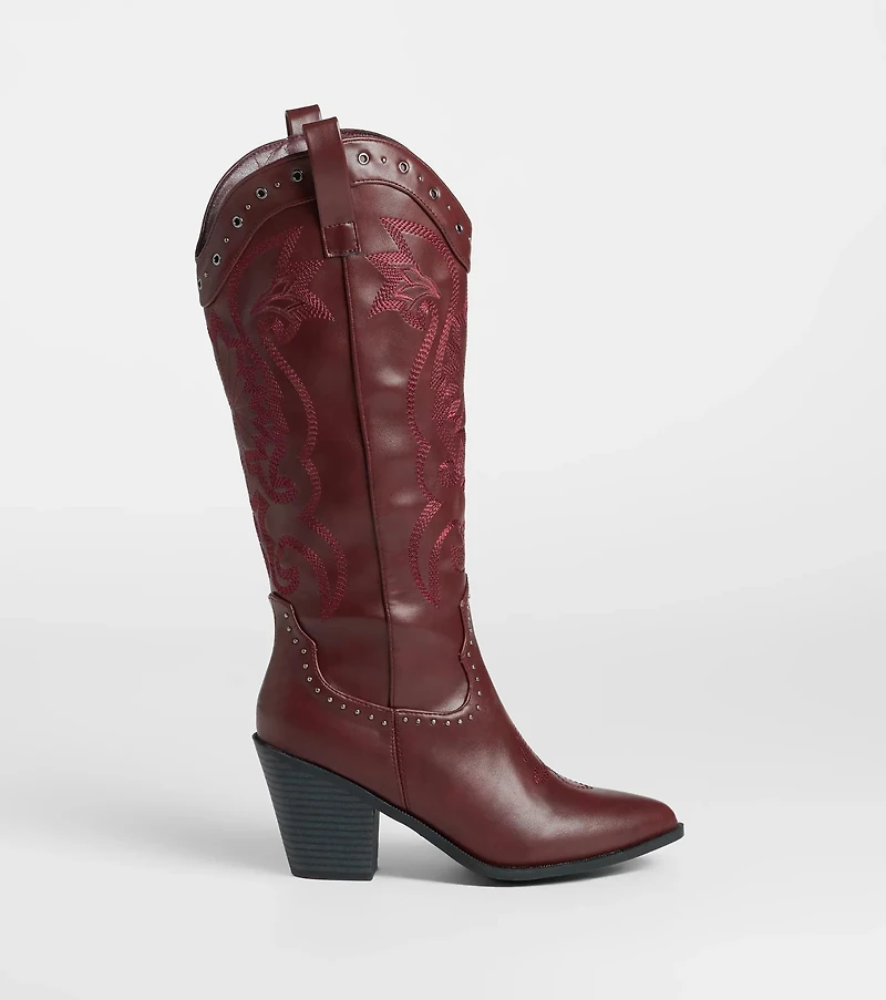 Back The West Studded Cowboy Boots
