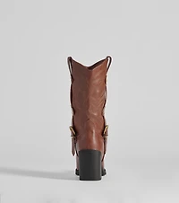 Homestead Chic Western Faux Leather Boots