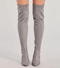 Feelin' Fab Faux Suede Over-The-Knee Boots