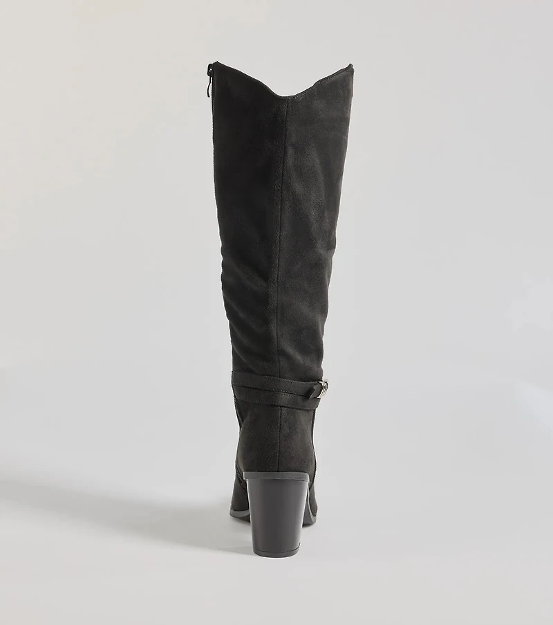 Fab Slay Buckle Strap Under-The-Knee Boots